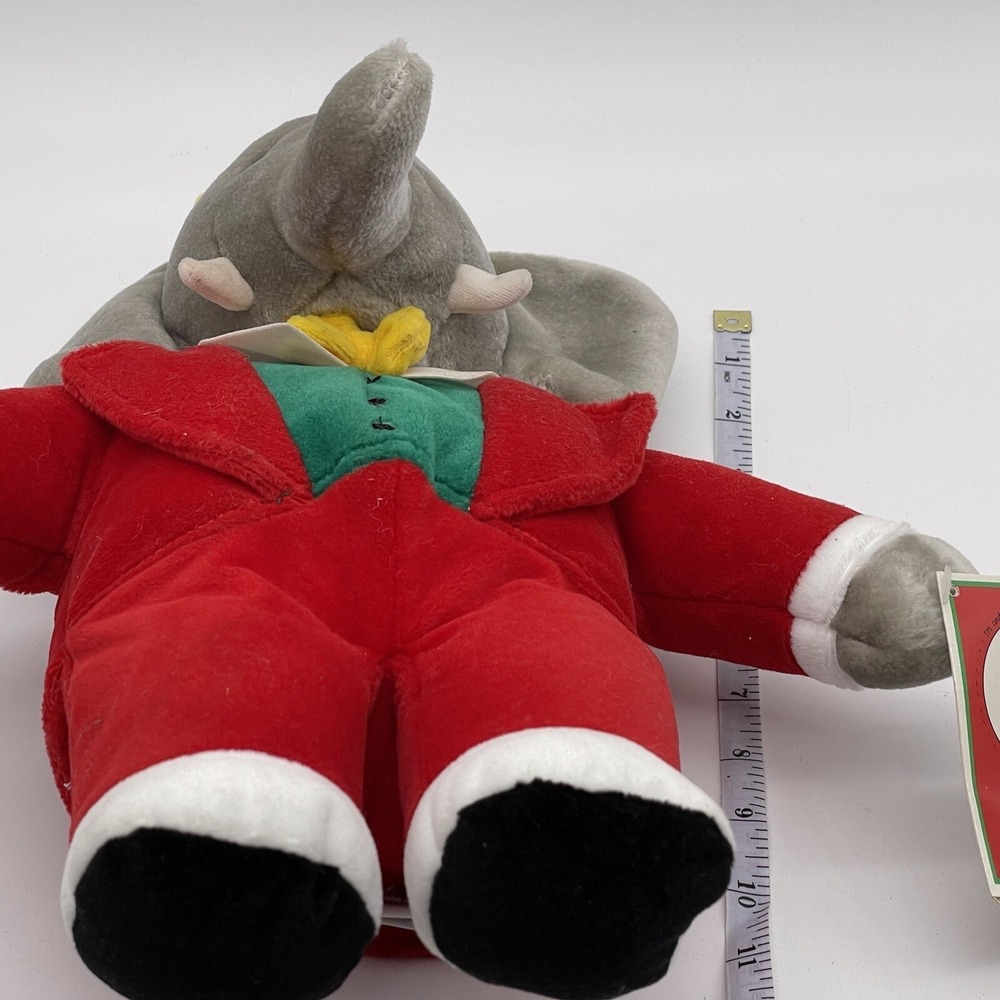 Babar the Elephant Gund Macys w/ Tag 1988 14.5" Plush Christmas - Picture 10 of 11